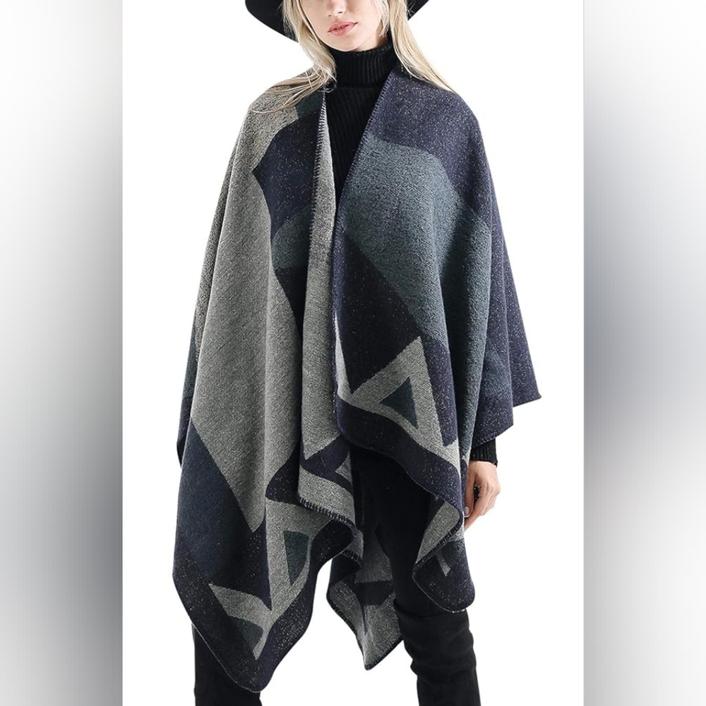 Geometric Patterned Poncho
